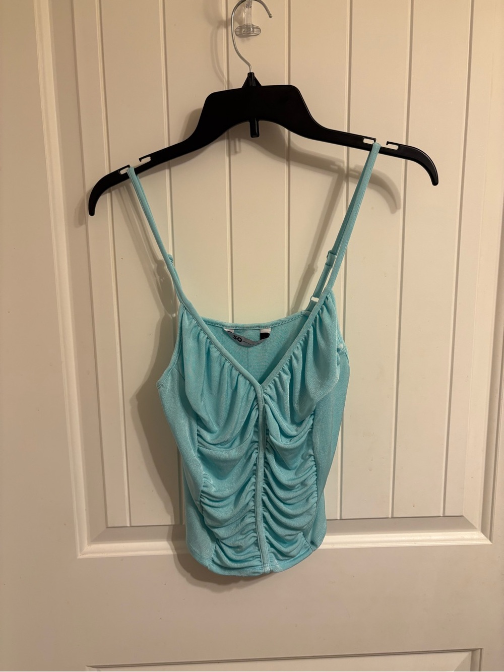 SO Aqua Ruched Adjustable Strap Cami